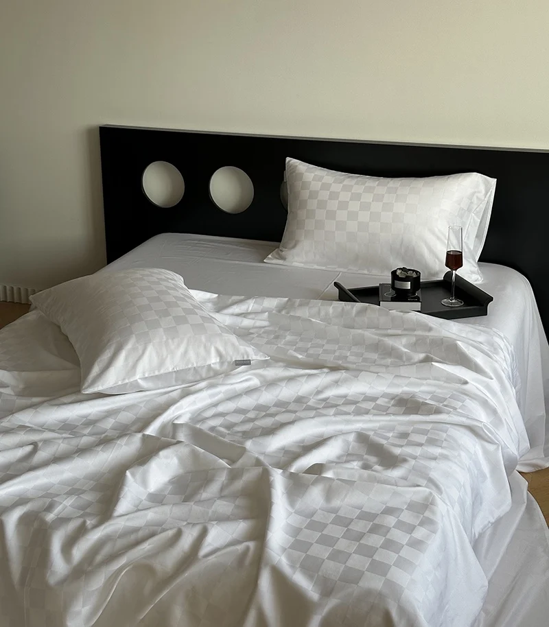 SANHOO Luxury Jacquard Hotel Bedding Supplies 5 Star Hotel Bed Linen 100s Percale Cotton Bedsheets