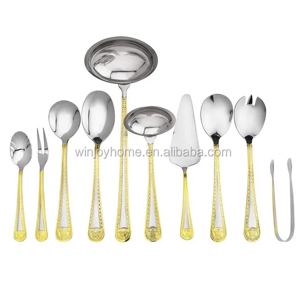 Stainless Steel Bulk Stocked 24 Piece Cutlery Set 24k Luxury Medusa Gold Plated Cutlery 24 Pcs Set with wooden case