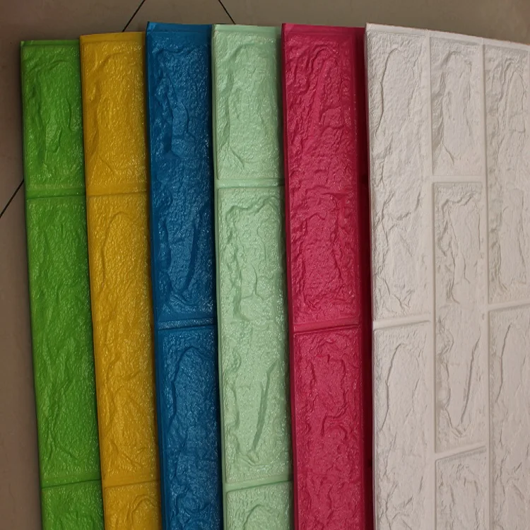 Hot sale Mould-Proof 3d foam wallpapers retro brick Marble brick 3d foam wall panel wooden 3d foam wall paper