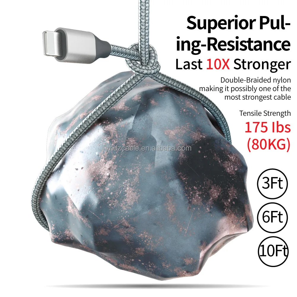 OEM ODM free custom logo Nylon braided 3FT 6FT 10FT 25CM quick charge cable for iPhone 5 6 7 USB synch transfer charging cable