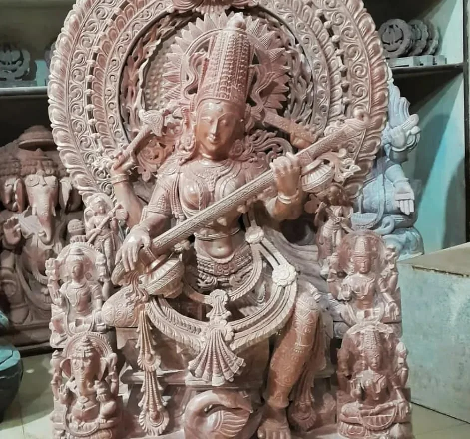 Hand carved stone buddha of outdoor decor thai female buddha sitting sculpture stone carving sculpture