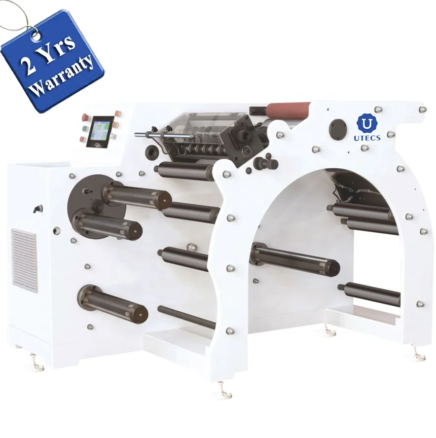 UTS370S High Speed Self Adhesive Label Sticker Cutter Rewinding Machine Price with Turret