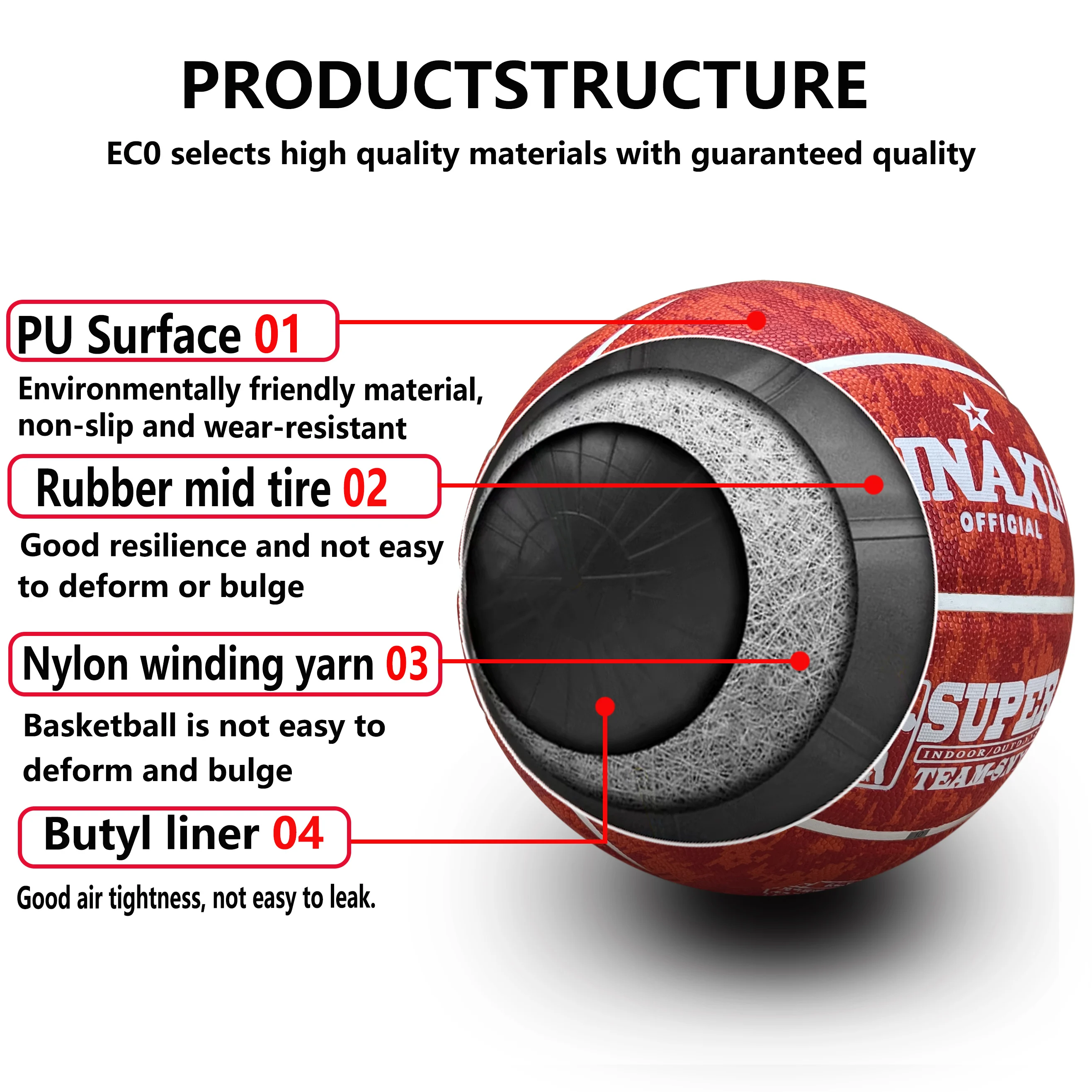 Factory discount price size 7 custom design high quality high performance training game PU leather basketball