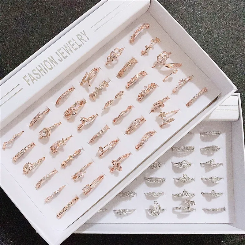 Multi-Size Fashionable Minimalist Rhinestone Inlaid Ring