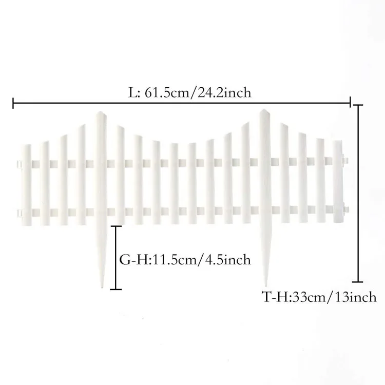Garden Decoration White Garden Barrier Fence Plastic Small Garden Fence