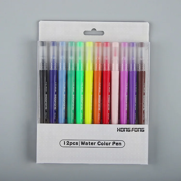 24 Color Graphic Art Twin Tip coloring brush Pen Marker ,Marker Pen Set Dual Tips Art Sketch Twin Marker Pen