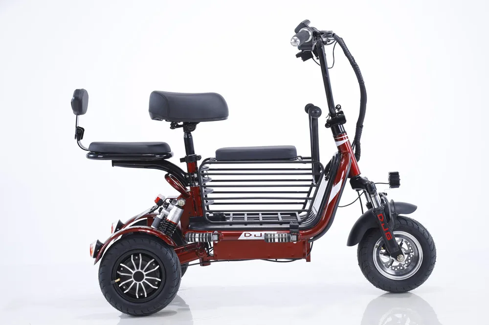Mini electric tricycle for baby pickup for men and women scooters folding double three-seater lithium tram