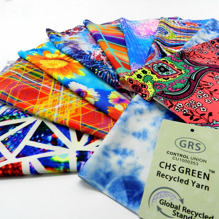 
 2021 заказной дизайн цифровая печать переработка полиэстер 80% полиэстер 20% спандекс лайкра ткань стрейч для купальников и леггинсов  