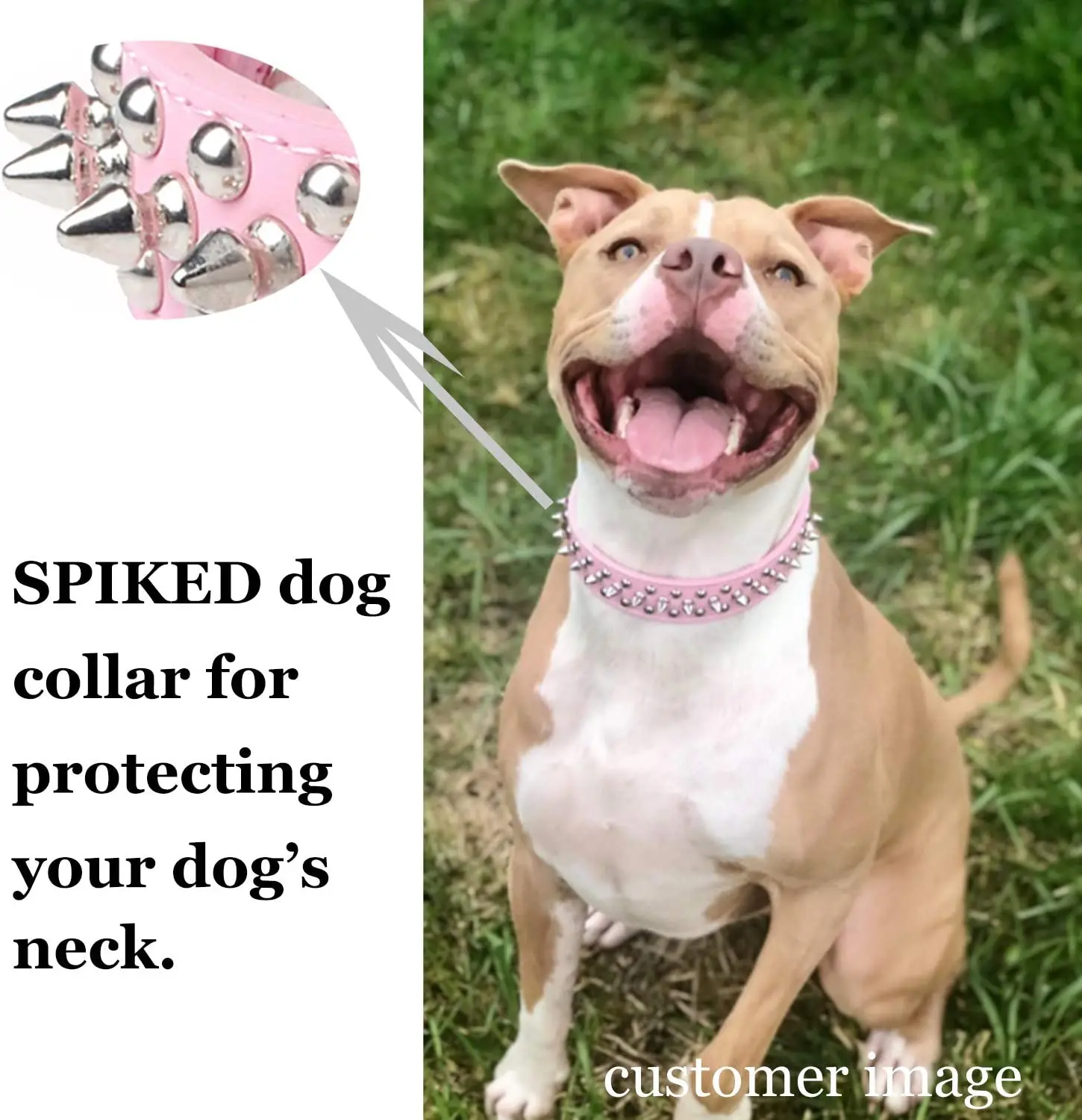 Durable Adjustable Luxury Leather Punk Rivet Spiked Studded Dog Collars For Dog Pet Collar