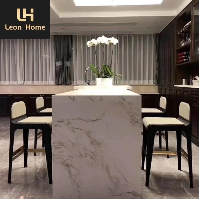 Premium Quality Nubuck Fabric Villa Furniture Luxury Metal Legs Modern Stainless Steel Barstool