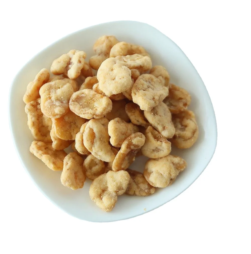 Flour coated cheese flavor broad bean chips , Fried Crunchy fava bean chip snacks