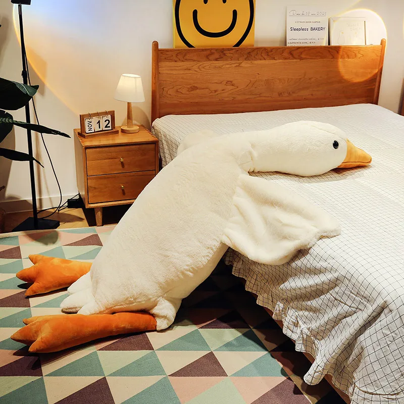 Wholesale popular selling Cute Big Goose Duck Doll Soft Stuffed Animal Sleeping Pillow Cushion Plush Toys Kids Animal Goose