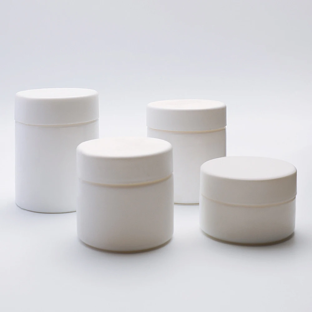 Child Resistant 3.5g 3oz White Round Uv Glass Concentrate Jar With White Cap