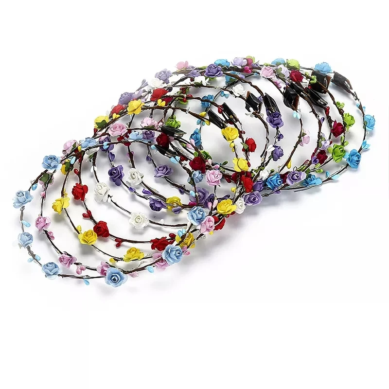 Party Hair Flower Band  For Girls With Light LED Plastic Flower Crown Headband For Bridal Shower Bridesmaid Gifts Party Hair