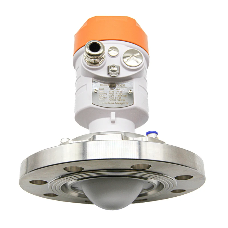 80GHz Universal blowing material level measuring radar transmitter radar solid sensor meter