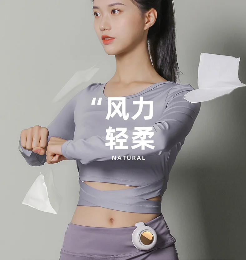 2023 New Design Mini Portable Battery Rechargeable Cooling Hanging Waist Mini Fan