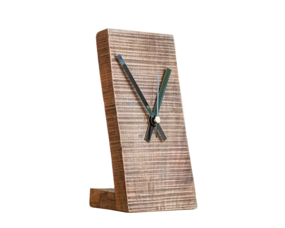 Customized DIY Rustic Simple desk wooden digital alarm clock wooden table clock