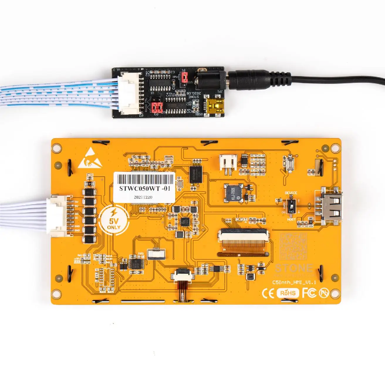 STONE 5 Inch 800*480 TFT LCD Resistance Touch Screen RS232 Interface