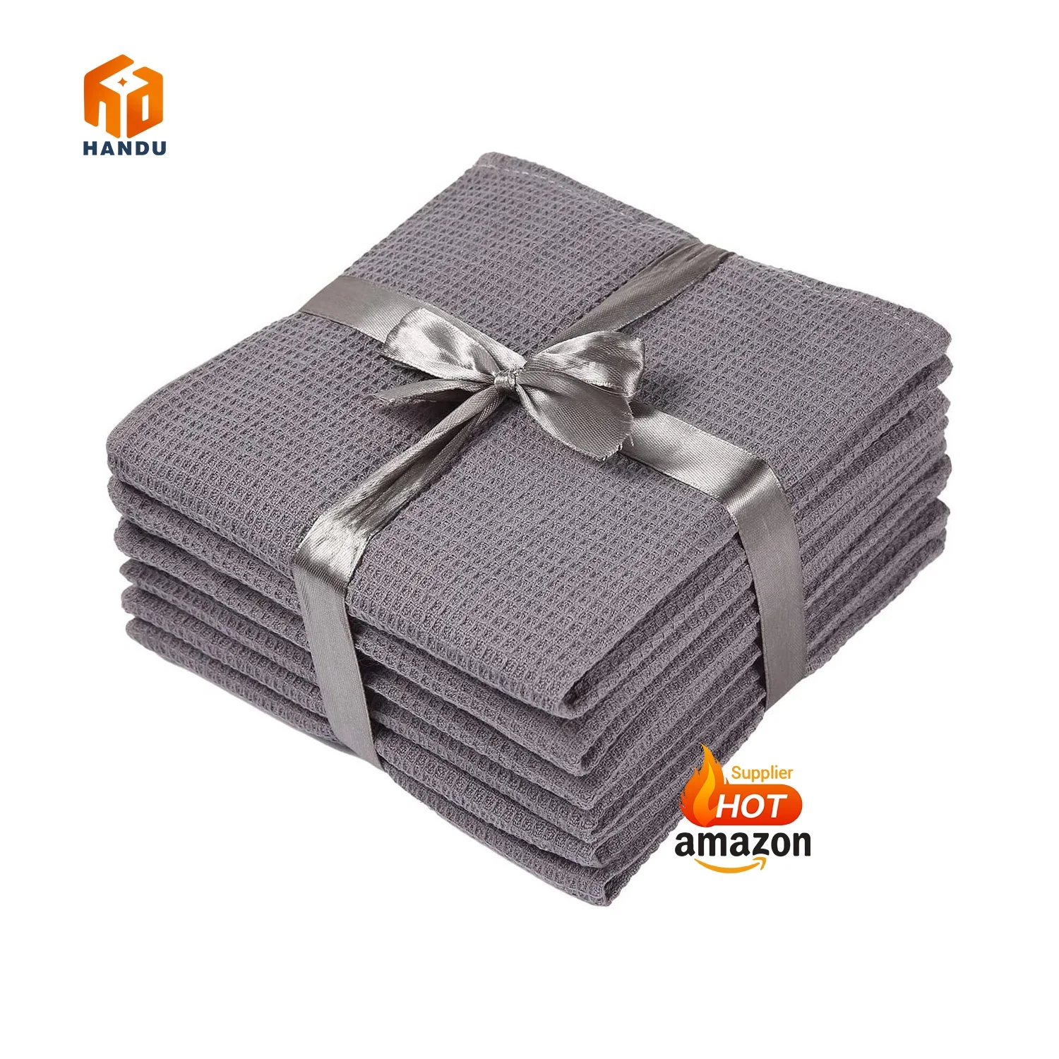 Wholesale custom Ultra Soft Quick Drying 100% Cotton Waffle Weave Absorbent Dish kitchen towels set