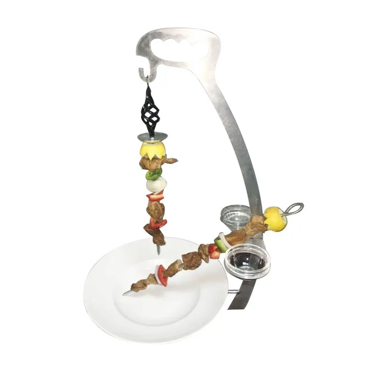 Yinger bbq Tableware Serving Kebab Skewer Rack Wire espetada stand