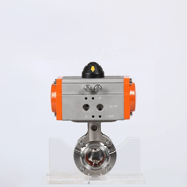 2 inch high temperature Tri Clamp Food Grade Stainless Steel 316L Pneumatic Actuated Sanitary Butterfly Valve