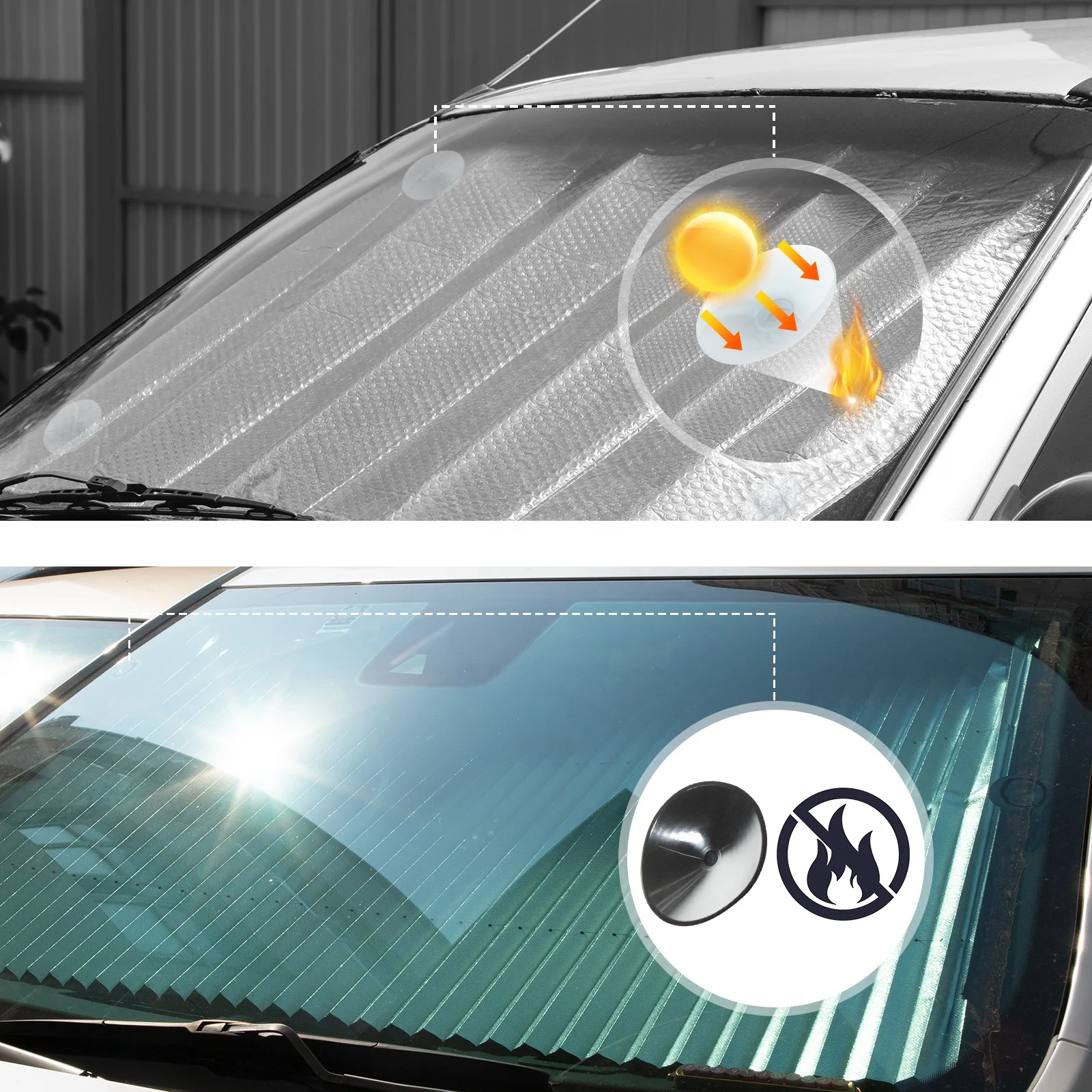 Retractable Car Curtain Shades Inside Temperature Sun Proof Windshield Shade Car Curtain Blinds