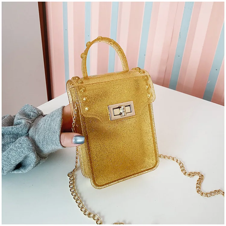 
Ins jelly slung small bag female 2019 new shoulder bag Korean version of the chain phone bag 
