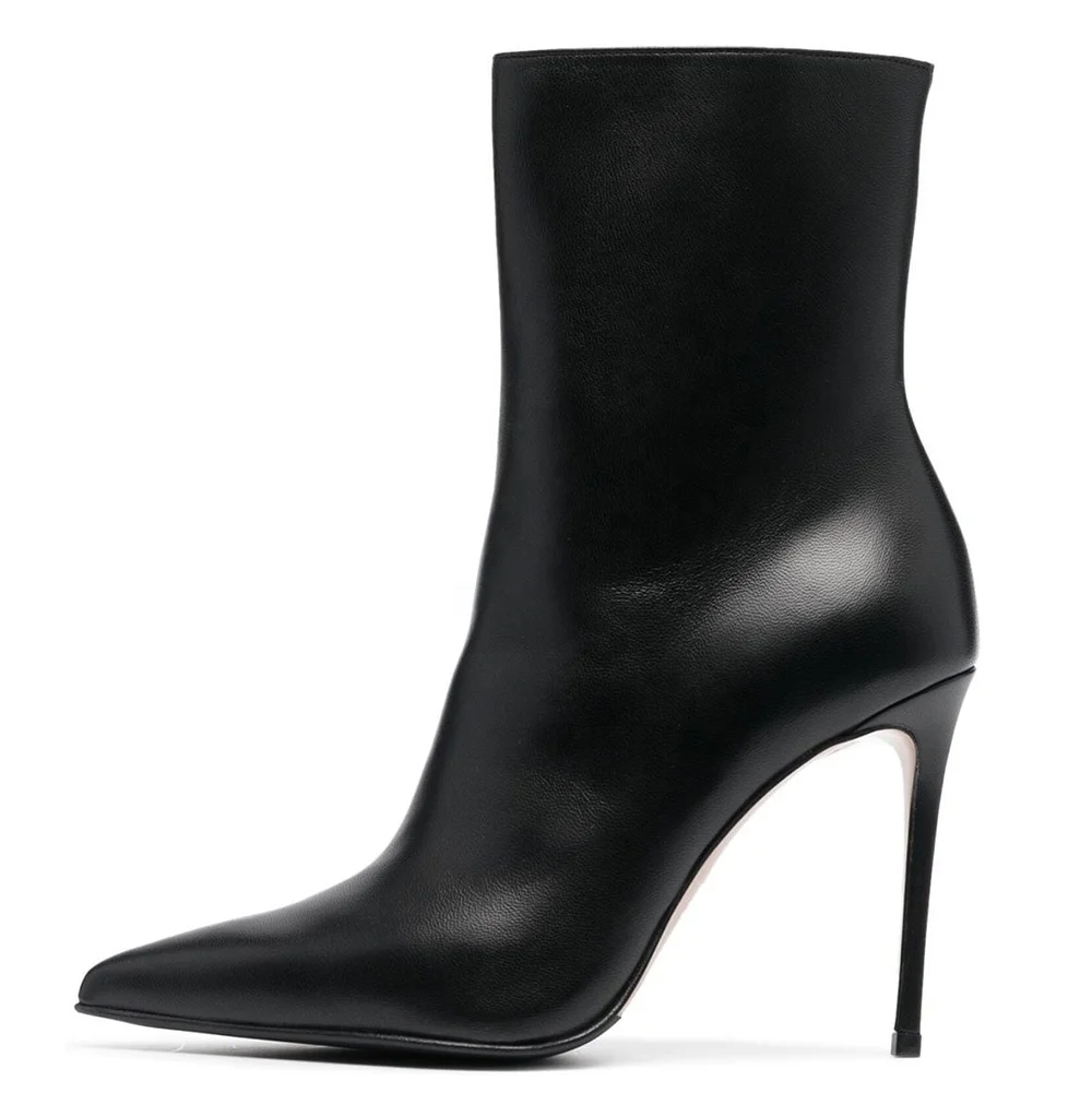 Designer Side Zipper Blue Sexy Ladies Stilettos Custom Logo Fashion Pu Leather Pointy Black High Heels Boots For Women Shoes