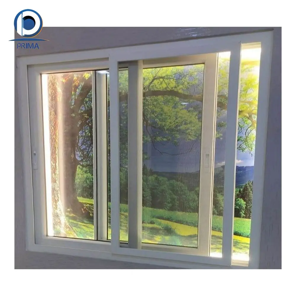 Prima Factory Directly Supply Sliding Windows Glazed Hurricane Impact Pvc Profile Upvc Door Frame Window