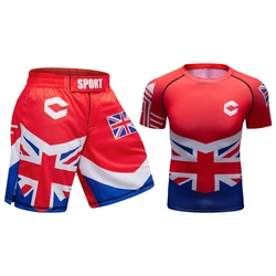 Cody Lundin MMA BJJ Shorrts and Tight Rash Guard Fitness Gym Wear Men Set Custom Logo Breathable OEM