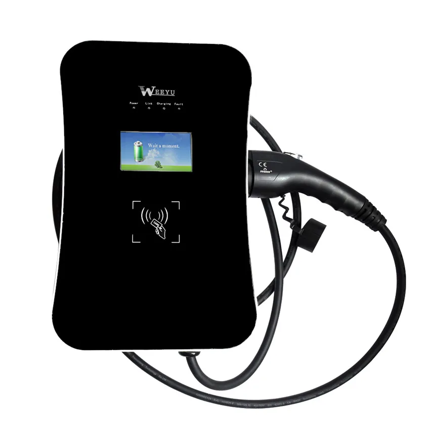  WEEYU 32 Amp Type 2 Wall Mounted EV Charger for Electric Car Charging