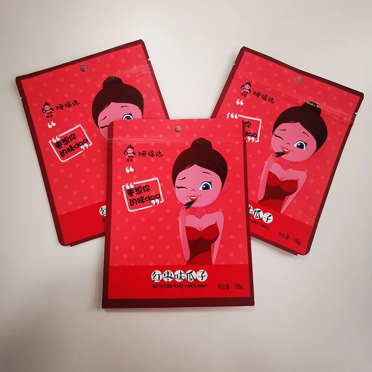 
Custom Plastic Stand Up Pouch With Zipper For Melon Seeds Sunflower Seeds packaging bag 