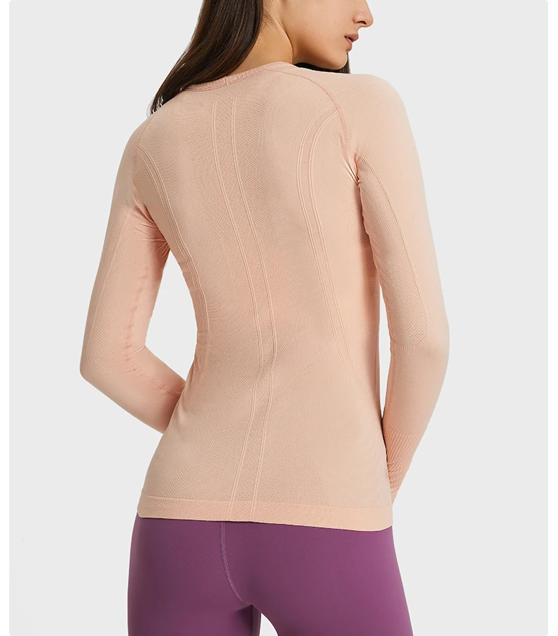 Custom Logo Fitness Gym Tops Equestrian Clothing Thumb Hole Sleeves Womens Seamless T-Shirt