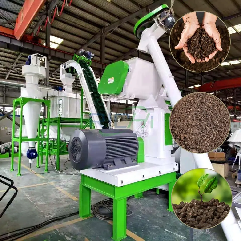 Automated 1-3 T/H Compost Machine Organic Waste Fertilizer Pellet Production Line For Sale