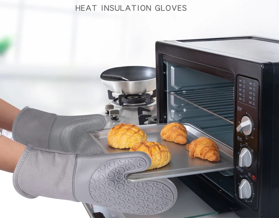 
7pcs Set of gloves with cotton Mini Oven Gloves Silicone Heat Resistant 
