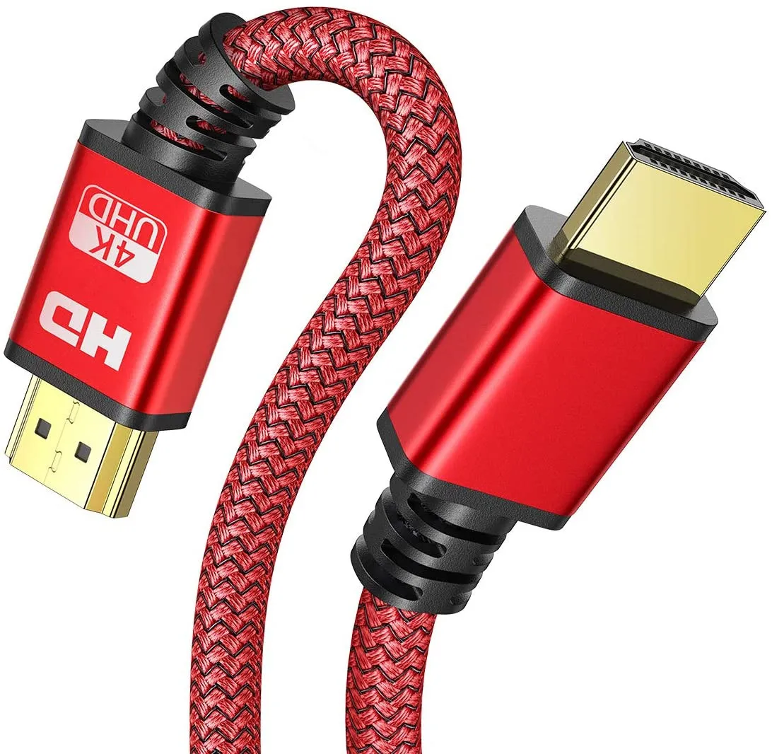 8K HDMI 2.1 Cable 48Gbps Certified High Speed HDMI Braided Cord (8K@60Hz, 4K@120Hz) HDCP 2.2&2.3 Compatible with Roku TV/HDTV