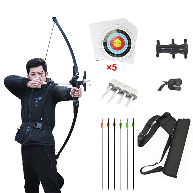 Piaoyu high Quality Archery Shooting Hunting M99 straight draw bow with reverse curved sight Bow and arrow set