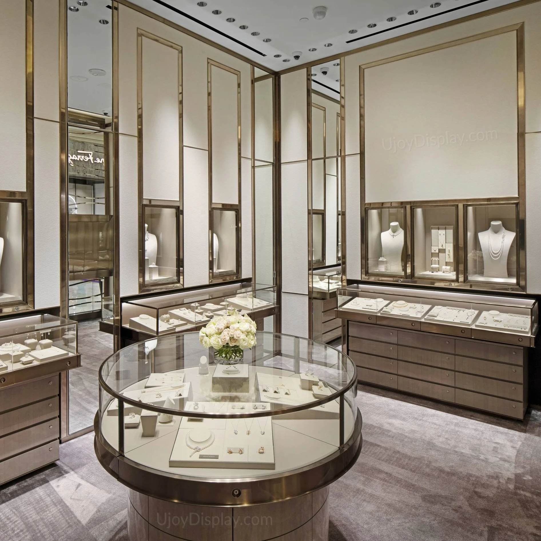 Круглая Ювелирная витрина, изогнутая ювелирная фабрика