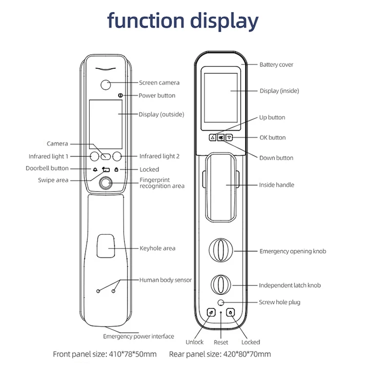2021 Hot Sell High Security Fully Automatic Convenient Classic Fingerprint Electronic Face Recognition Door Lock Smart