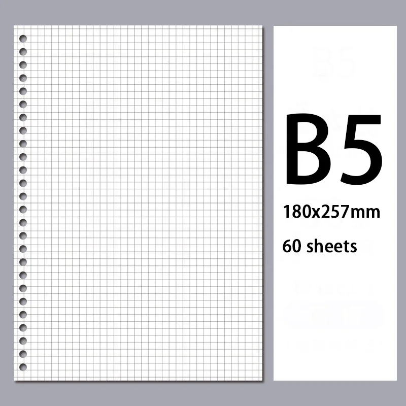 2022 B5 Planner Notebook Filler Paper Page Lining B5 Hole Punched Refills Inserts Filler Paper Pages In Set