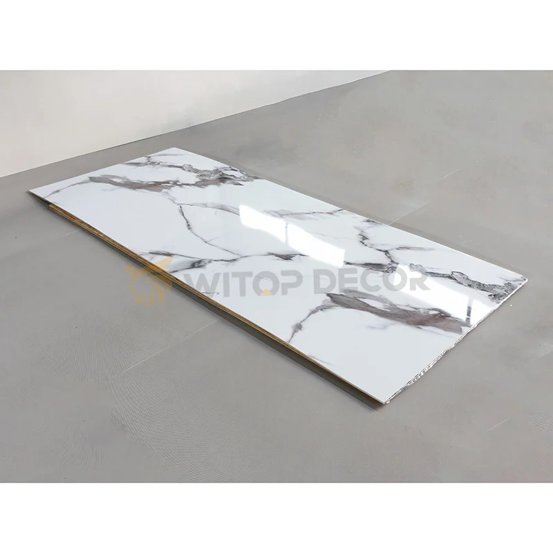 High Glossy Marble Texture pvc marble sheet waterproof Wall Panel 600*1200*3mm