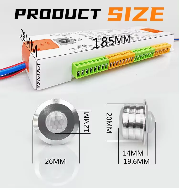 12v 24v Stairs Step Strip Light Controller PIR motion sensor led controller for smart staircase step way strip lighting auto
