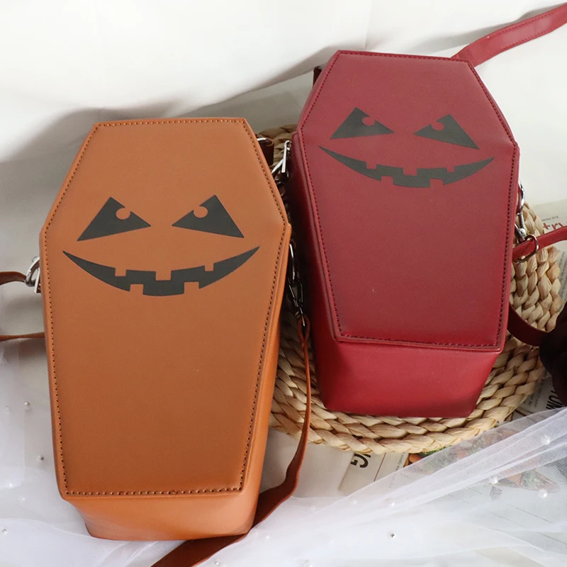 Factory Custom Halloween Purses Gothic Novelty Shoulder Bag Pumpkin Coffin Crossbody Bag for Women
