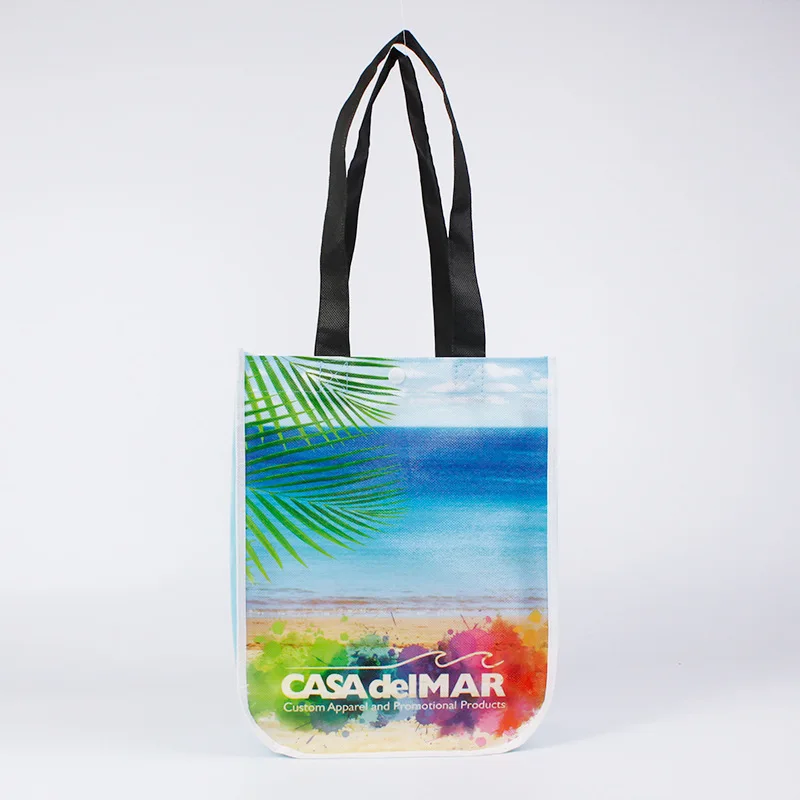 Custom Curved Corners Tote Laminated Non Woven Shopping bag Eco Tote Bag Pp Non Woven Bags