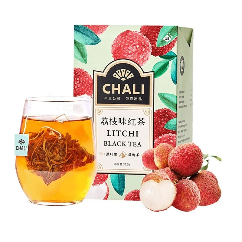 Chinese Lychee Black Tea Litchi Fruit Flavored Tea Bags for Afternoon Tea or Office Drinks