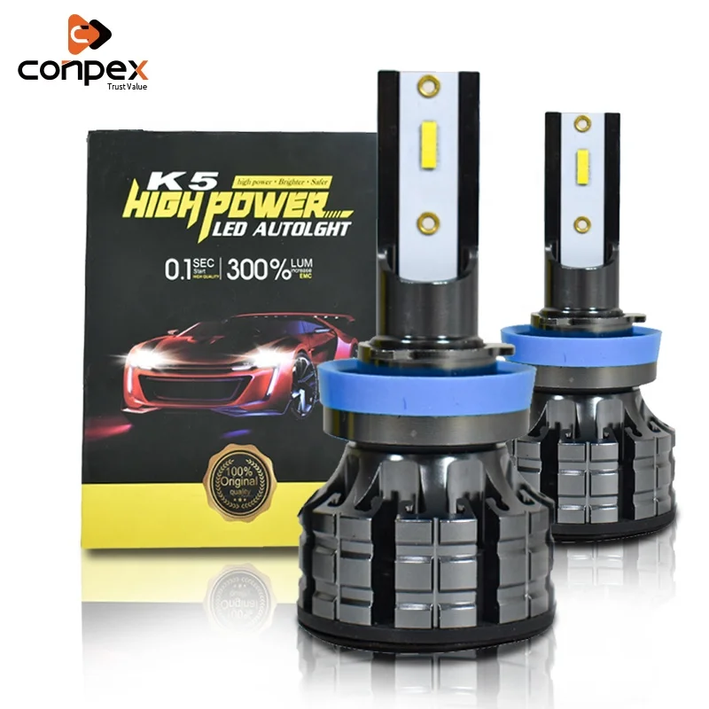  Conpex K5 Oem встроенный вентилятор охлаждения Универсальные светодиодные фары 25 Вт автомобильная система освещения Мини Rohs Csp H11 светодиодная