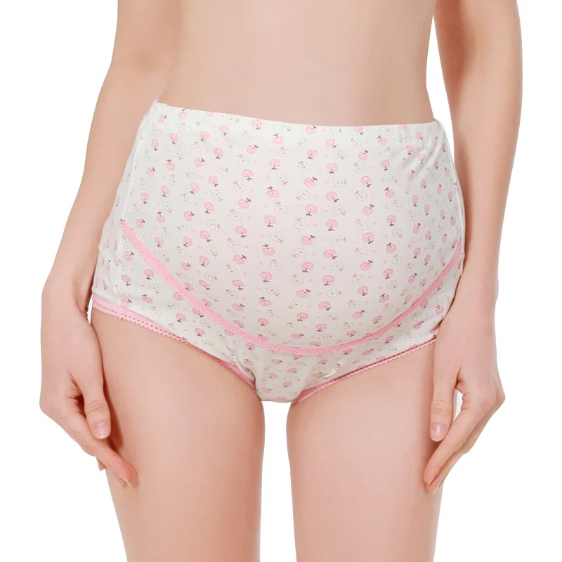 865# Manufacturers direct Apple print adjustable high waist maternity underwear comfortable belly support underwear