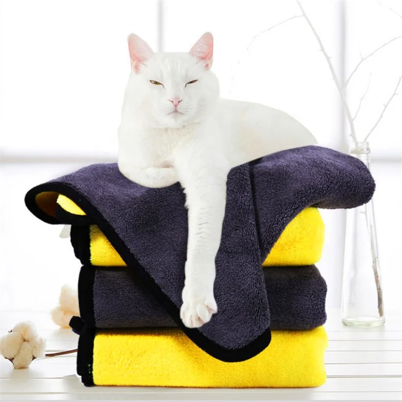 Pet Towel Quick Dry Dog and Cat Towel Bath Robe Soft Fiber Absorbent Pet Bath Towel