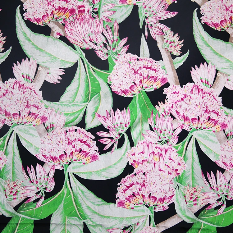 
Low Minimum Silk Print Crepe Fabric Floral by Xinhe Textiles 