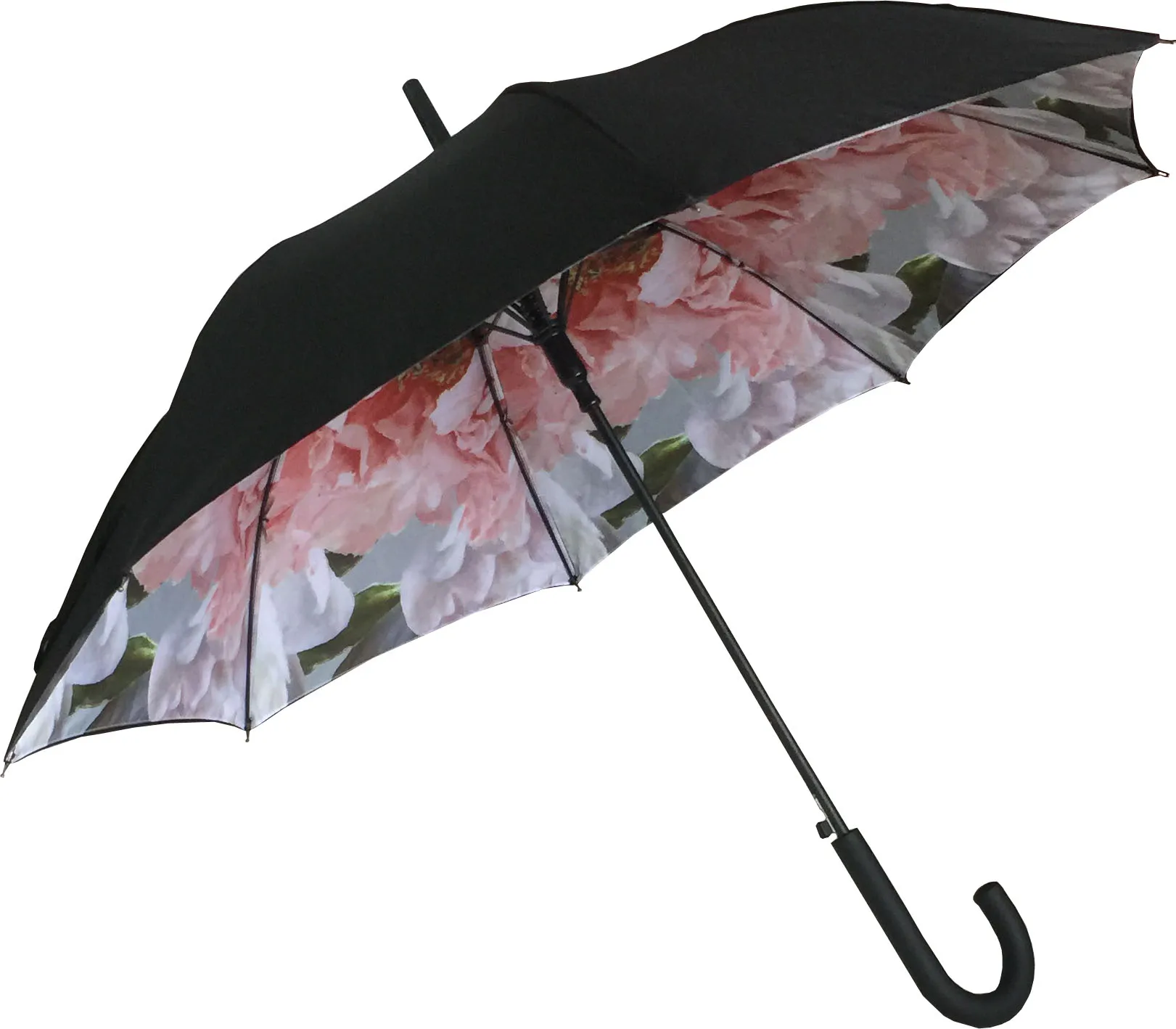 Umbrella Double Layer Auto Open Straight Full Color Printing Custom Design Fashion Flower Printing Inside High Quality